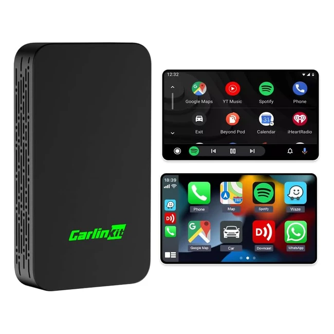 Carlinkit 50 Wireless Carplay & Android Auto Adapter - Model Year 2017-2023 - Voice Assistant, Navigation, Music