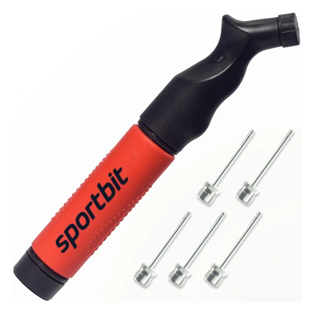 Sportbit Ball Pump with 5 Needles - Push/Pull Inflating System - Great for All Sports Balls