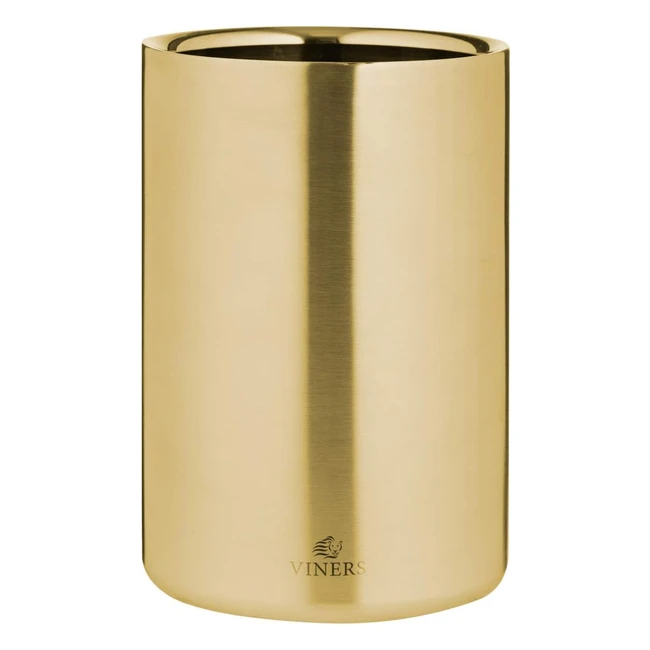 Viners Barware Gold Double Wall Ice Bucket - 13L | Keep Your Drinks Chilled in Style
