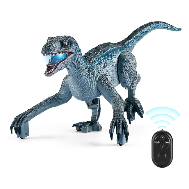 Urbzue Dinosauro Telecomandato RC Velociraptor con Luce LED e Suono