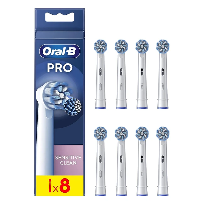 OralB Pro Sensitive Clean Electric Toothbrush Head XShaped Extra Soft Bristles - Pack of 8