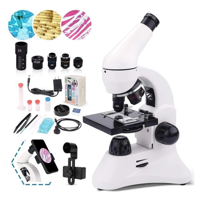 Microscopio uscamel 40x2000x per bambini e adulti - Set professionale per scuola e laboratorio