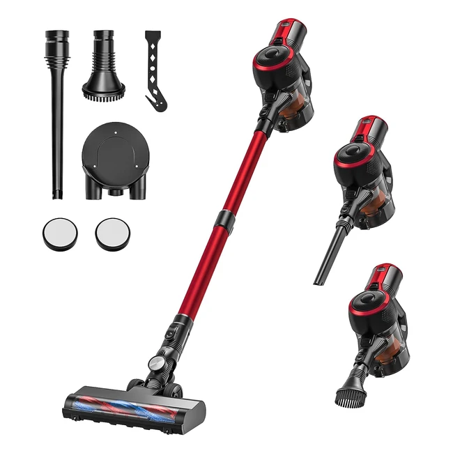 Aspirateur balai sans fil 160W, 2 modes, tube télescopique, lumières LED