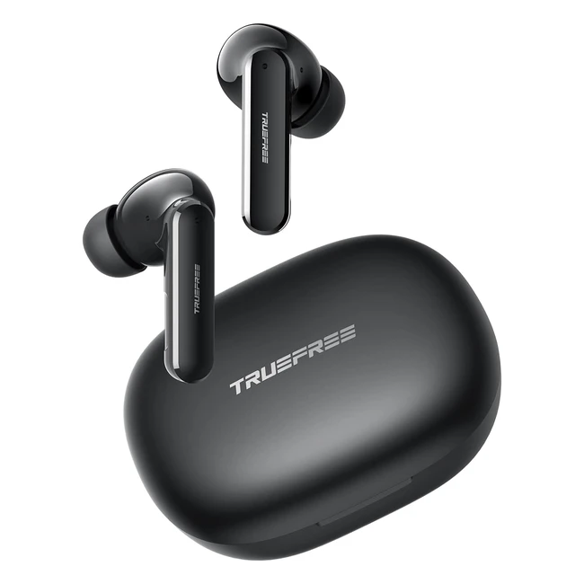 TrueFree T1 True Wireless Earbuds Bluetooth 5.0 Headphones, 4 Mics Noise Cancelling, 30H Playtime - Black