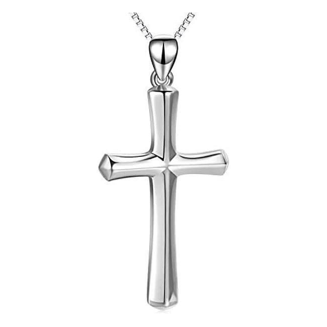 Yafeini Cross Necklace Sterling Silver Engraved Faith Hope Love - Gifts for Women Men