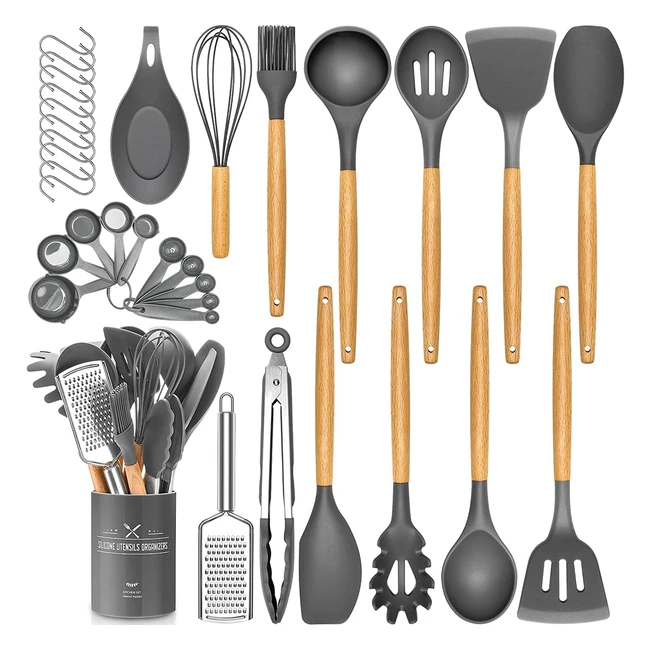 Batterie de cuisine 34 pièces en silicone résistant à la chaleur - Qualité professionnelle