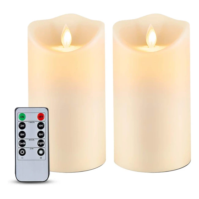 Homemory 6 x 325 Outdoor Waterproof Flameless Flickering Moving Flame LED Candles