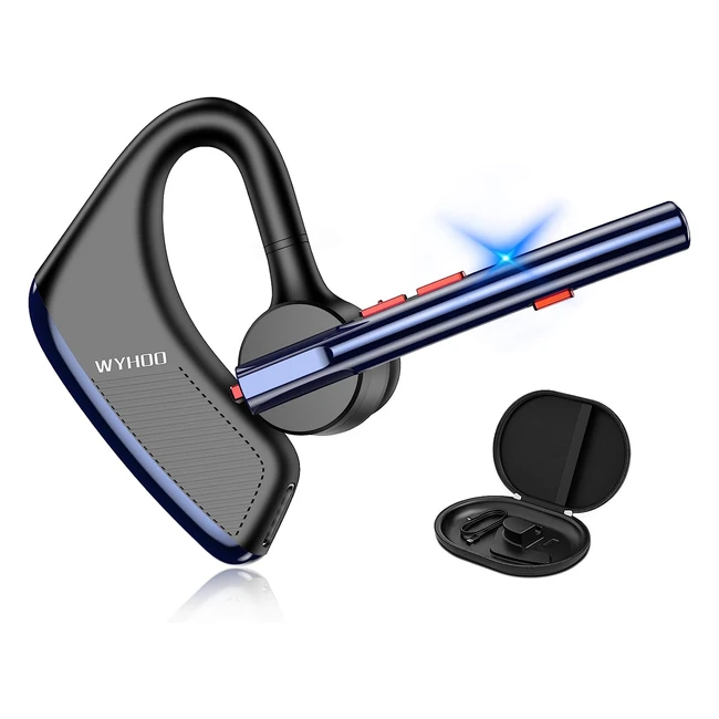 Wyhoo Bluetooth Earpiece Handsfree Headset  Noise Cancelling Dual Mic  24h Tal