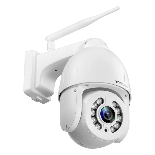 Telecamera WiFi Esterna PTZ IP Dome - Visione Notturna 40m - Audio a 2 Vie - Bianca