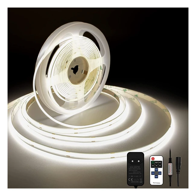 Ruban LED COB 10m TTWAY 4000K DC24V - Bande LED Blanc Naturel - 384LED/m - CRI 93