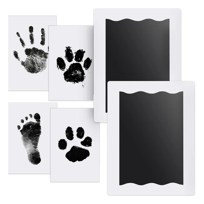 Kit Empreinte Bébé Nabance 2pcs - Grand Enfant Empreinte Pieds et Mains - Tampons Empreinte de Main et de Pied - Douche Cadeau Bébé Souvenir