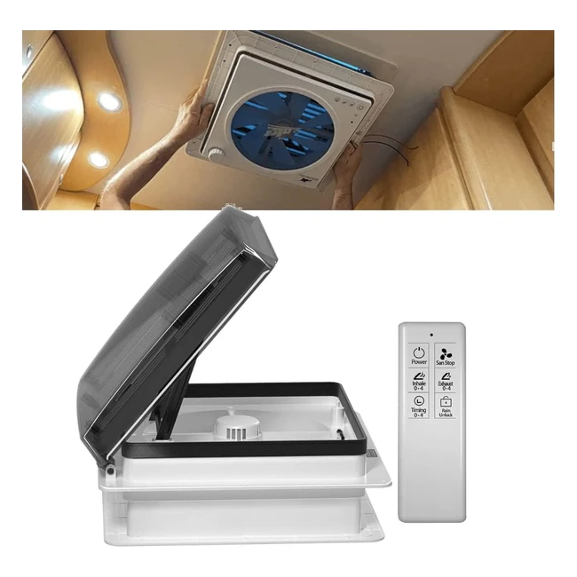 Caravan Roof Vent Fan RV Air Vent Ventilation - Rain Sensor Ultra Quiet 12V Fan
