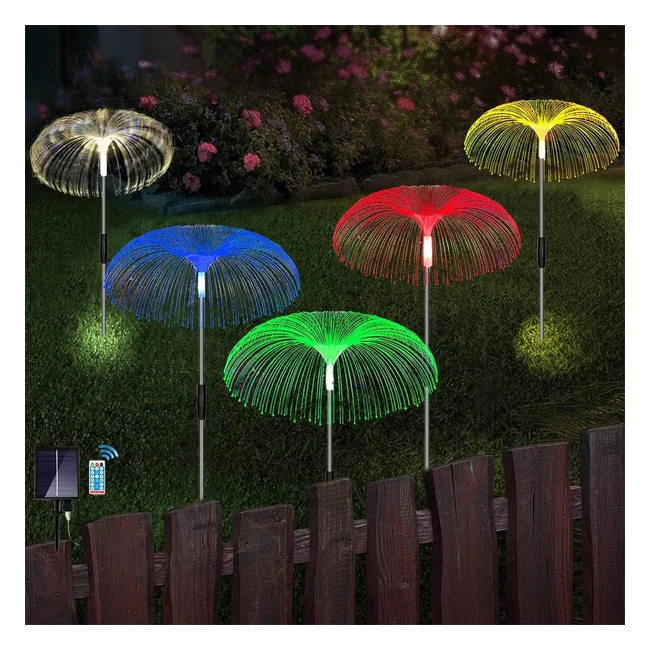 Joysing Solar Garden Lights - Multicolor Jellyfish Shape - 8 Modes - Waterproof - Lawn Yard Patio Party Decorations