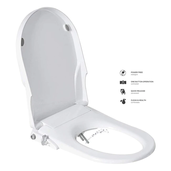 Combined Toilet Seats Bidet - Self Cleaning Dual Nozzles - Easy DIY Installation