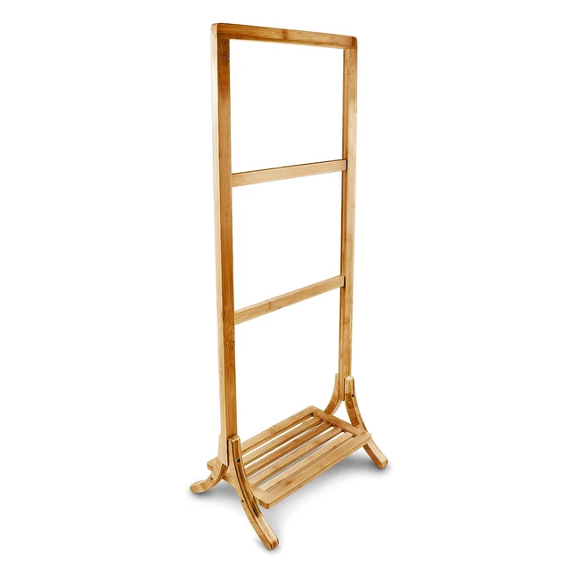 Toallero Natural Bambú Relaxdays - Nivel Bajo - 40x105x27cm