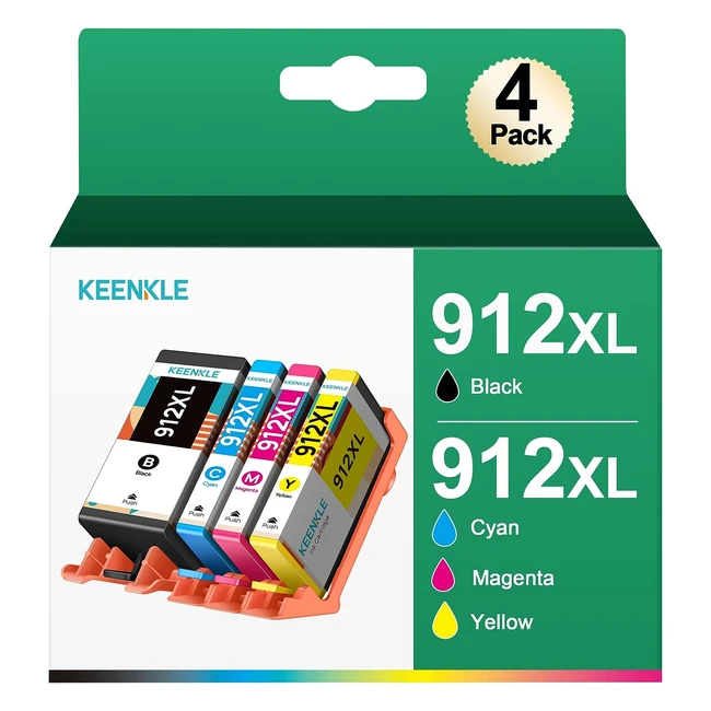 Pack 4 cartouches d'encre 912XL pour HP OfficeJet Pro 8022-8025, OfficeJet 8012-8018