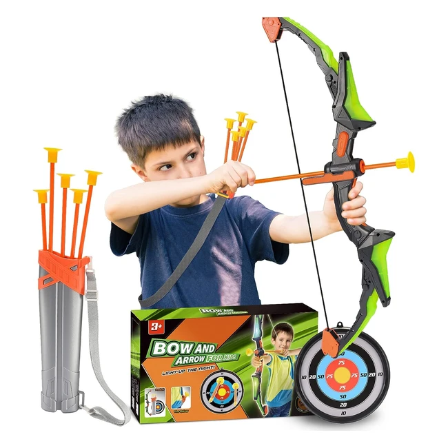 DIYFRETY Bow and Arrow Set for Kids - Garden Toys for 3-12 Year Olds - Boys & Girls
