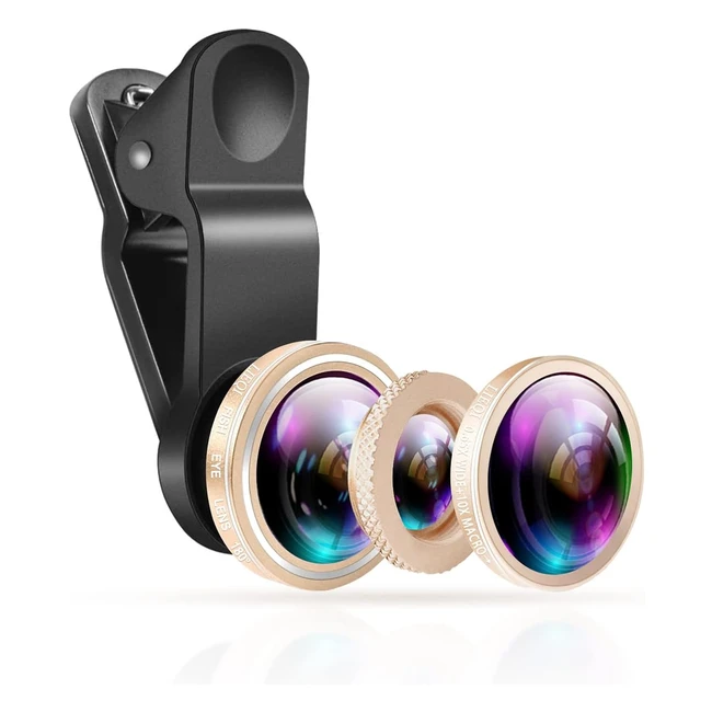 Yarrashop Mobile Phone Camera Lens Kit - iPhone Lens with Fish Eye Macro Wide 