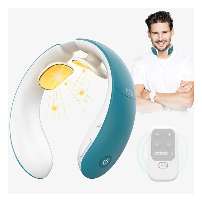 Masseur cervical portable avec chauffage - 6 modes de massage, 18 intensités - Cadeau de Noël