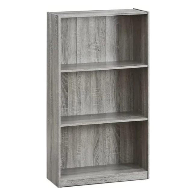 Furinno Bookcase - French Oak Grey, Stylish Design, Durable Wood, Easy Assembly