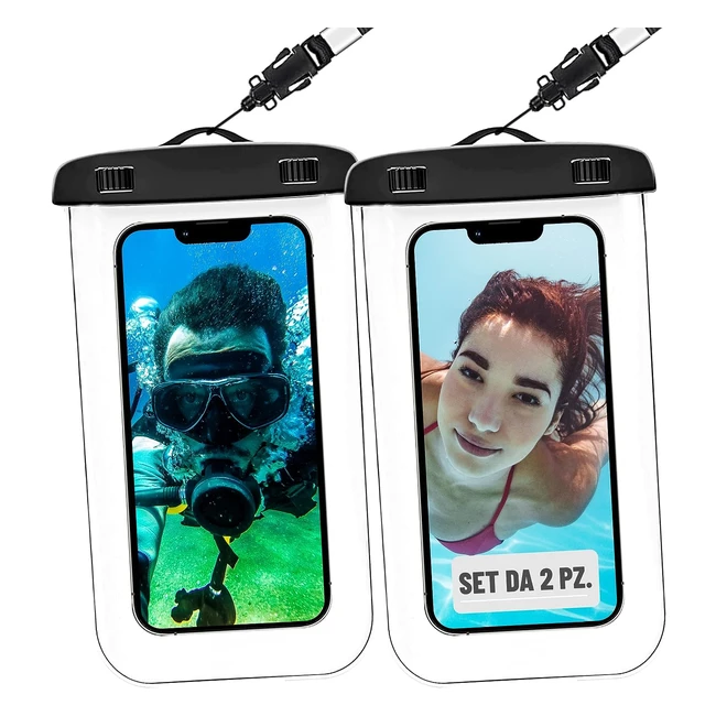 Custodia Impermeabile Smartphone IPX8 - Protezione Subacquea Samsung Galaxy S23/S22/S21/S20 Redmi Huawei Xiaomi iPhone - Fino a 68m