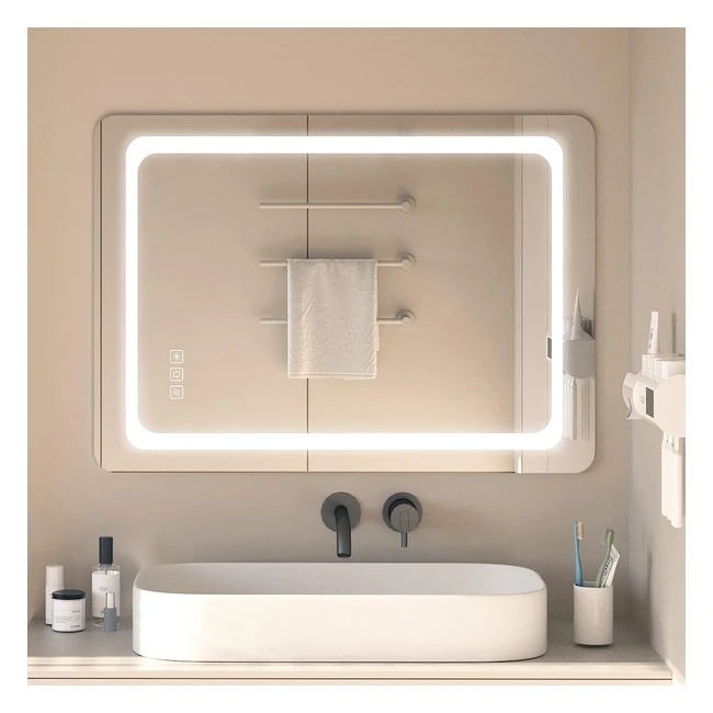 Miroir de salle de bain LED 70x50cm Furduzz IL0570 - Interrupteur tactile - 3 co