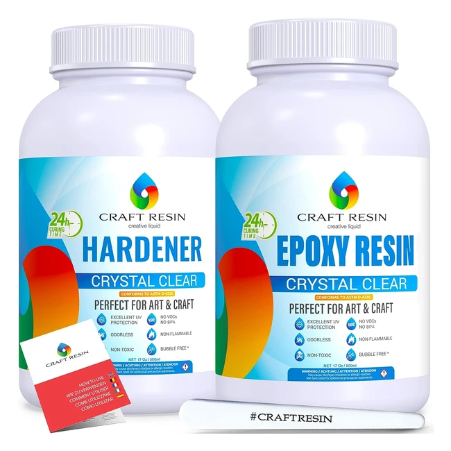 Craft Resin 1L Epoxy Resin Kit - Crystal Clear Hardener Included - DIY Art Mol