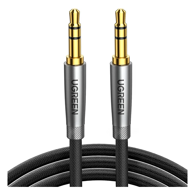 UGREEN 3.5mm Audio Cable - High-Fidelity Stereo Mini Jack Male to Male Aux Cord - Compatible with Earphones, Car Speakers, Soundbars - 1m