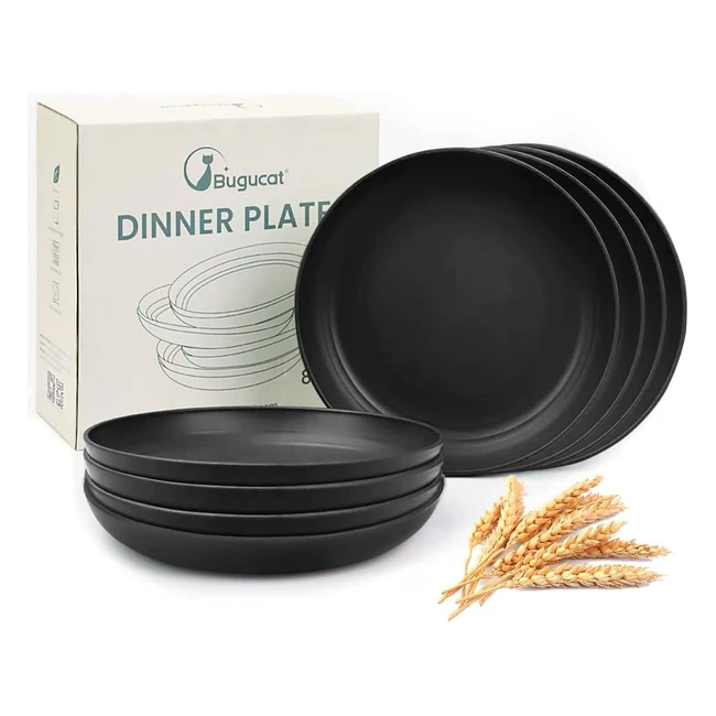 Ensemble de vaisselle Bugucat 8er 20cm - Assiettes plates en plastique incassable pour enfants et adultes