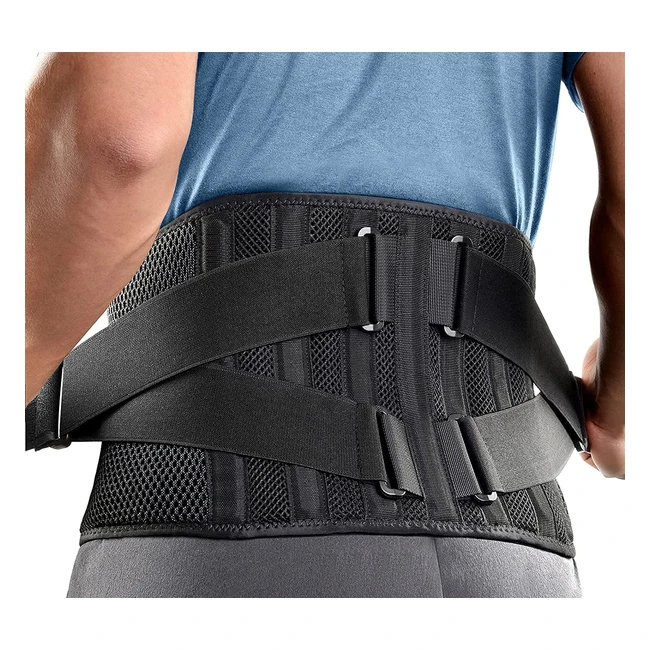 Freetoo Air Mesh Back Support Belt - Lower Back Pain Relief, Adjustable Brace - Sciatica, Scoliosis