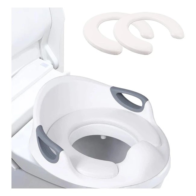 Riduttore WC per bambini Abirdon - Sicurezza e comfort - Con cuscino intercambiabile - Bianco
