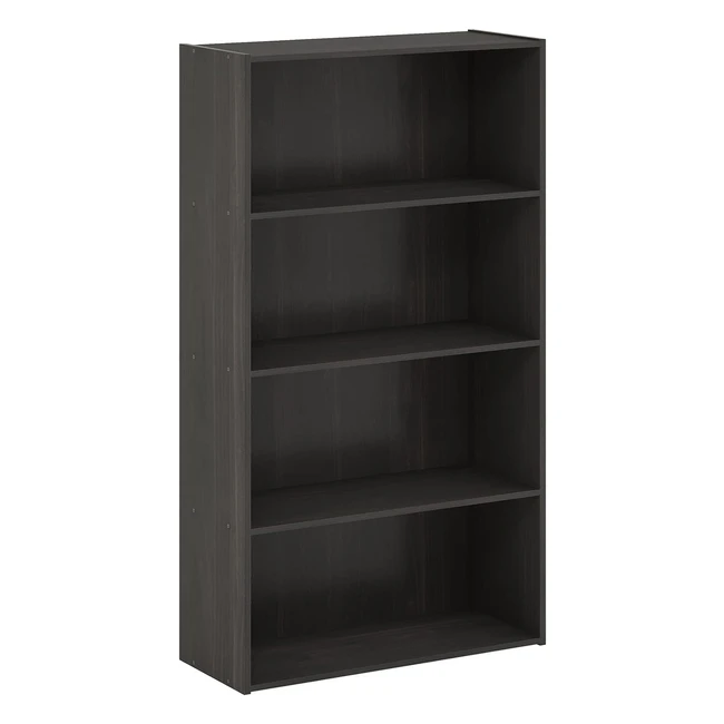 Furinno 4-Tier Bookcase Shelves - Engineered Wood, Espresso - Sturdy & Stylish