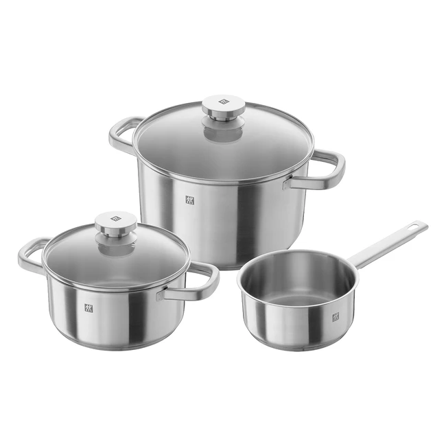 Zwilling Joy 640400030 Pfannenset 3-teilig - Zeitloses Design, tropffreies Ausgießen, für alle Herdarten