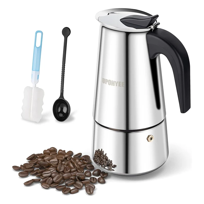 Cafetera Italiana 10 Tazas 450 ml - Inducción y Gas - Acero Inoxidable - Válvula de Seguridad