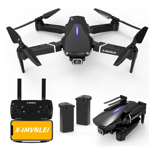 Drone GPS X9 avec caméra 4K pliable - Suivi, transmission vidéo 5 GHz, mode sans tête - 2 batteries + valise de transport
