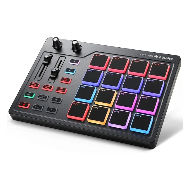 Donner MIDI Pad Controller Keyboard USB Type-C Professional Drum Pad Machine Beat Maker