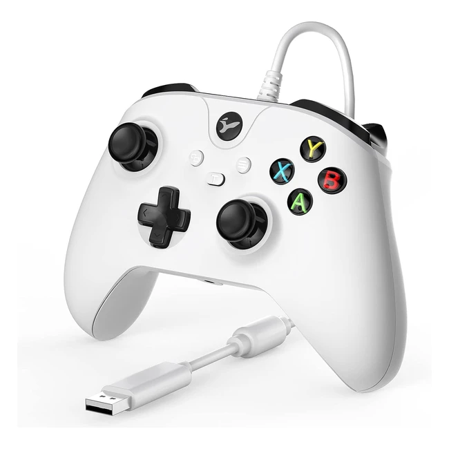 Yccsky Xbox One Controller Wired Dual Vibration Controller - White