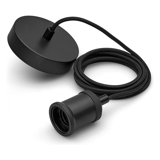 Philips Vintage Sospensione Portalampada Nero - Regolabile in Altezza - Materiale Metallo - Potenza 60W - Attacco E27