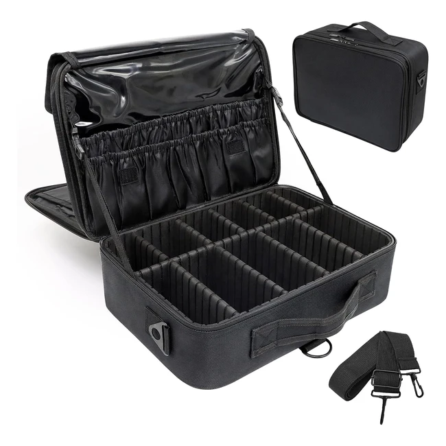Malette Maquillage Professionnel - Sac Cosmetique Voyage - Rangement Femme - Vanity Beauty Case - 37x27x13cm