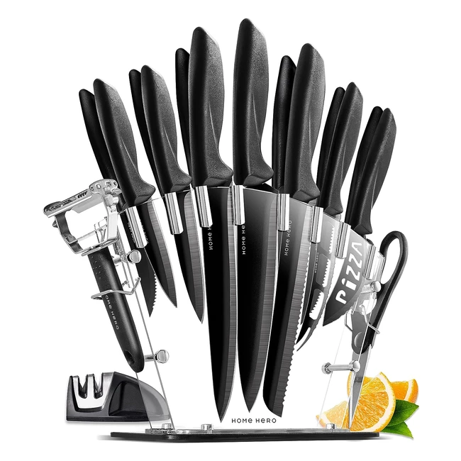 Ensemble de couteaux de cuisine inox - Set couteau cuisine professionnel chef - 17 pièces