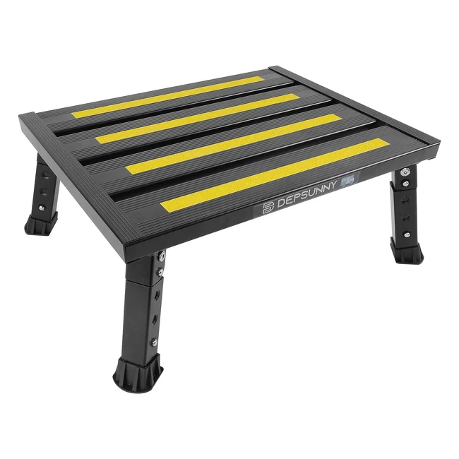 Depsunny Adjustable Height Aluminum RV Step - Stable Foldable Platform Stool