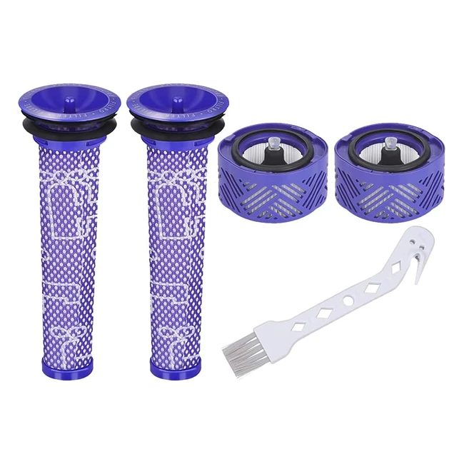 Dyson V6 Filter Set - 2 Post Filters, 2 Pre Filters - Replacement for V6 Absolute Animal - SV05 SV09