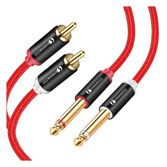 Câble audio 2 x RCA mâle vers 2 x 6.35mm jack mâle, adaptateur monorca, 1m