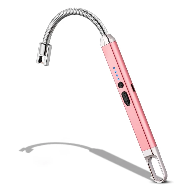 Meiruby Electric Lighter - Rechargeable USB Lighter for Candle Camping BBQ - Rose Gold