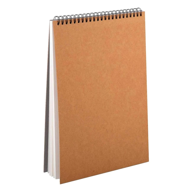 Carnet de dessin A5 120gsm reliure spirale - Cahier de croquis avec couverture rigide - 60 pages pour enfants et artistes
