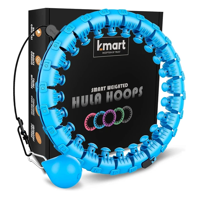 Smart Hula Ring Hoops - Weighted Fitness Circle - Detachable - 360 Autospinning Ball - Gymnastics Massage - Adult - Weight Loss