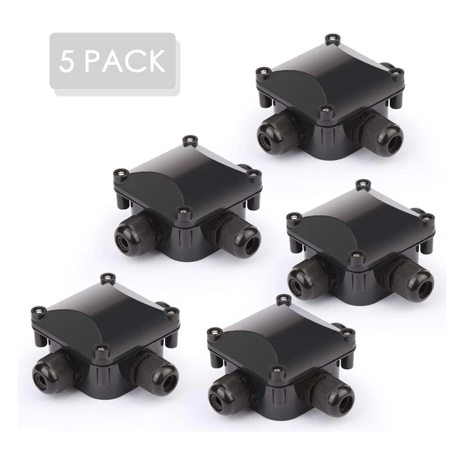 Caja Derivación Impermeable IP68 - 5 Cajas Distribución Exteriores - Conexión Cable Subterráneo - 3 Polos