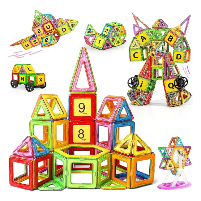 Bloques Magnéticos para Niños - 98 Piezas - Juguetes Educativos STEM - Regalos Creativos