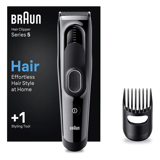 Braun Hair Clipper Series 5 - Lifetimesharp Blades, 9 Length Settings, 50min Runtime