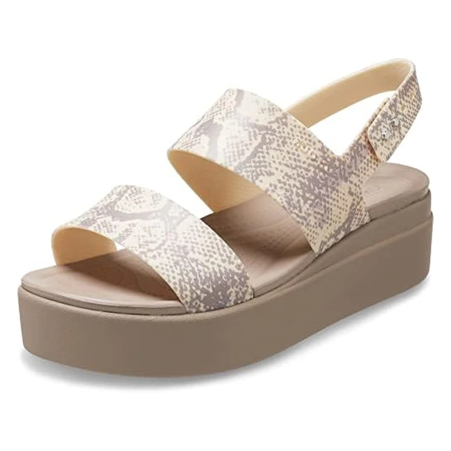 Crocs Womens Brooklyn Low Wedge Clog - Vanilla Multi - Size 4 UK - Maximum Cush